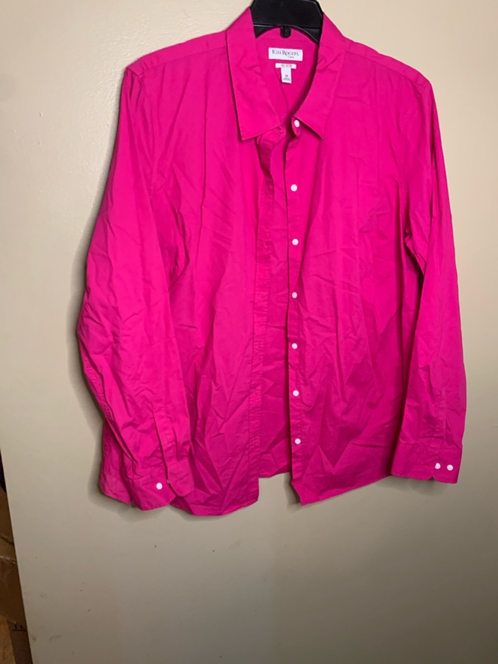 Kim Rogers Bright Pink Button-Down Blouse
